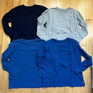 Boys Gap Kids 100% Organic Cotton Long Sleeve Crew Neck Tee T Shirt XL -Lot of 4